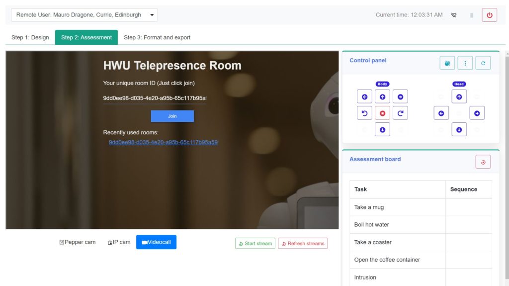 tele assessment using pepper